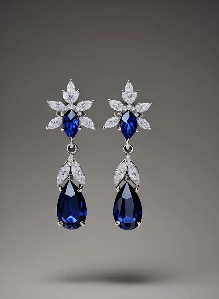 PROD-06 High jewelry  sapphire earrings